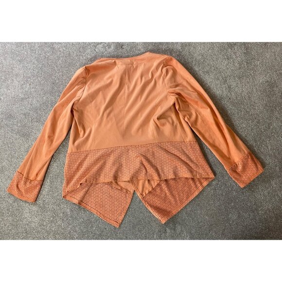 Chicos Peach Asymmetrical Hem Open Cardigan Jacket Chicos Size 1 Small - Picture 2 of 12
